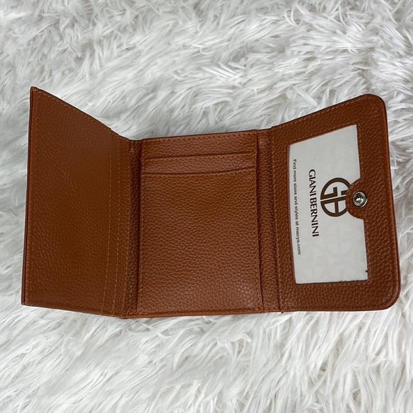 GIANI BERNINI ~ Softly Leather Mini Trifold Wallet ~ Cognac/Silver ~ NWT! - Picture 7 of 10